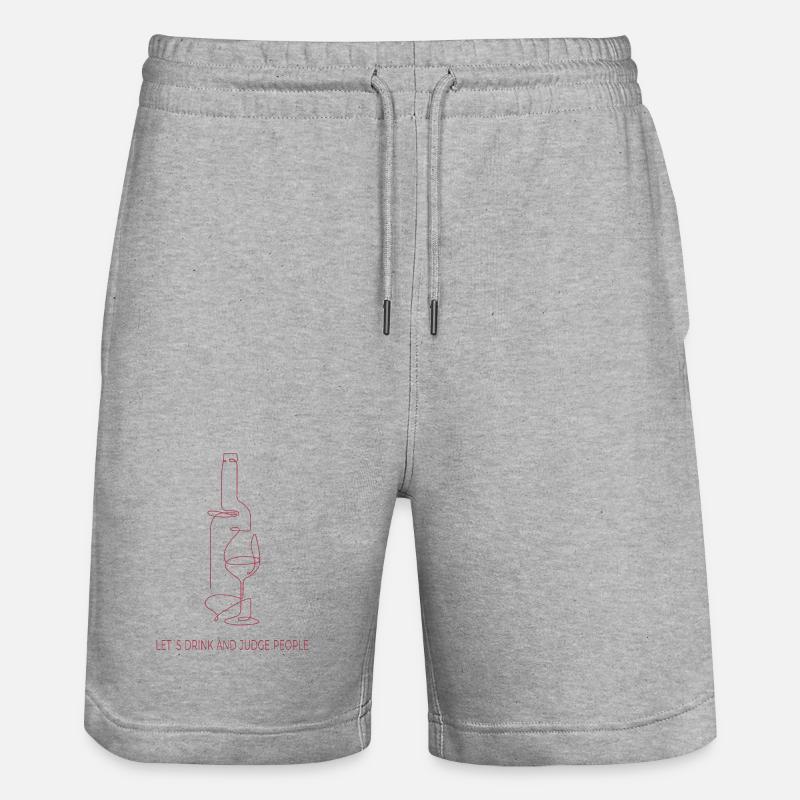 Drinks & Judging – One Line Art - Stanley/Stella Unisex Bio Joggingshorts Trainer  - Grau meliert