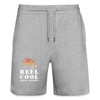 Opa Großvater Enkel Enkelkind Opi - Stanley/Stella Unisex Bio Joggingshorts Trainer  - Grau meliert - Vorne - Nik (191cm) & Marisol (170cm)