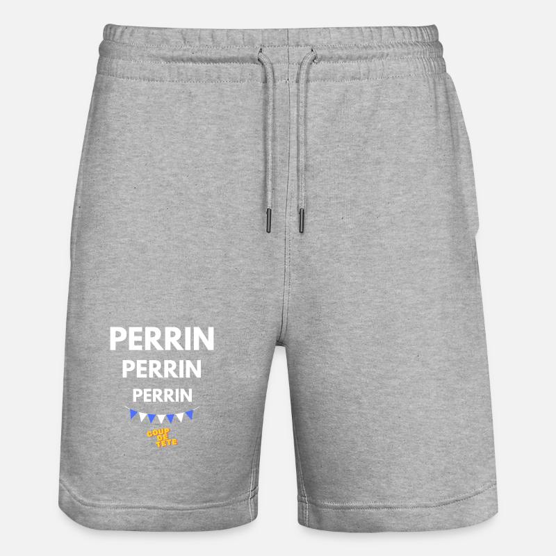 PERRIN, PERRIN, PERRIN - Coup de Tête - Stanley/Stella Unisex Bio Joggingshorts Trainer  - Grau meliert