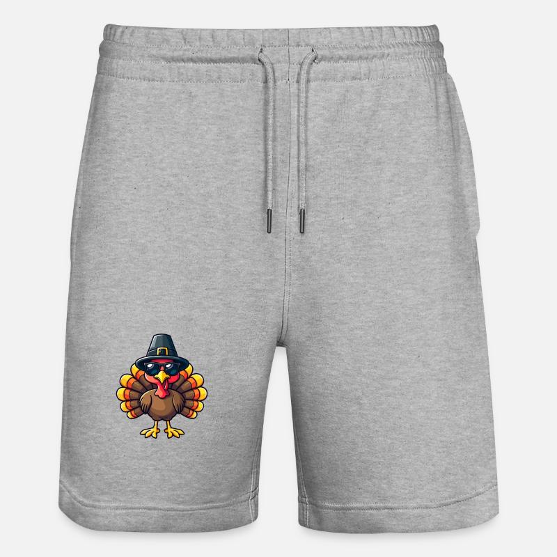 Thanksgiving Drôle Dinde de Thanksgiving - Short de jogging bio TRAINER Stanley/Stella unisexe - gris chiné