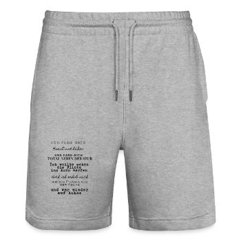 Kraut und Rüben - Stanley/Stella Unisex Bio Joggingshorts Trainer  - Grau meliert - Vorne - Nik (191cm) & Marisol (170cm)