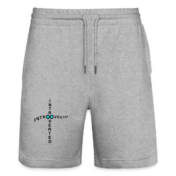 introvert - Stanley/Stella Trainer Unisex Organic Jogging Shorts - heather grey - Front - Nik (191cm) & Marisol (170cm)