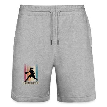 Ziele im Blick - Stanley/Stella Unisex Bio Joggingshorts Trainer  - Grau meliert - Vorne - Nik (191cm) & Marisol (170cm)