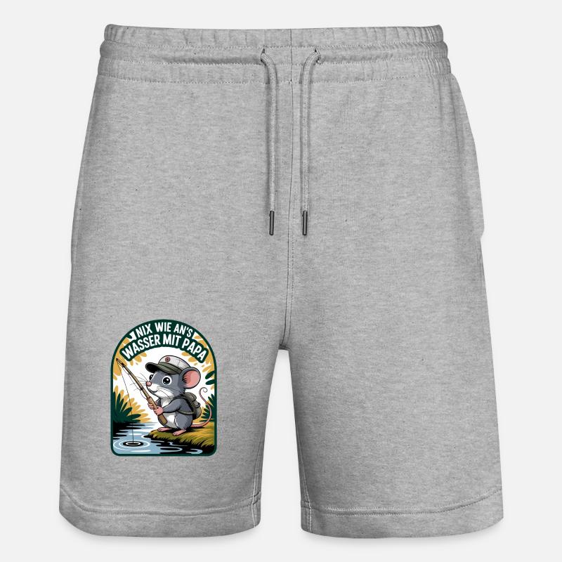 Souris sur l’eau avec papa - Short de jogging bio TRAINER Stanley/Stella unisexe - gris chiné