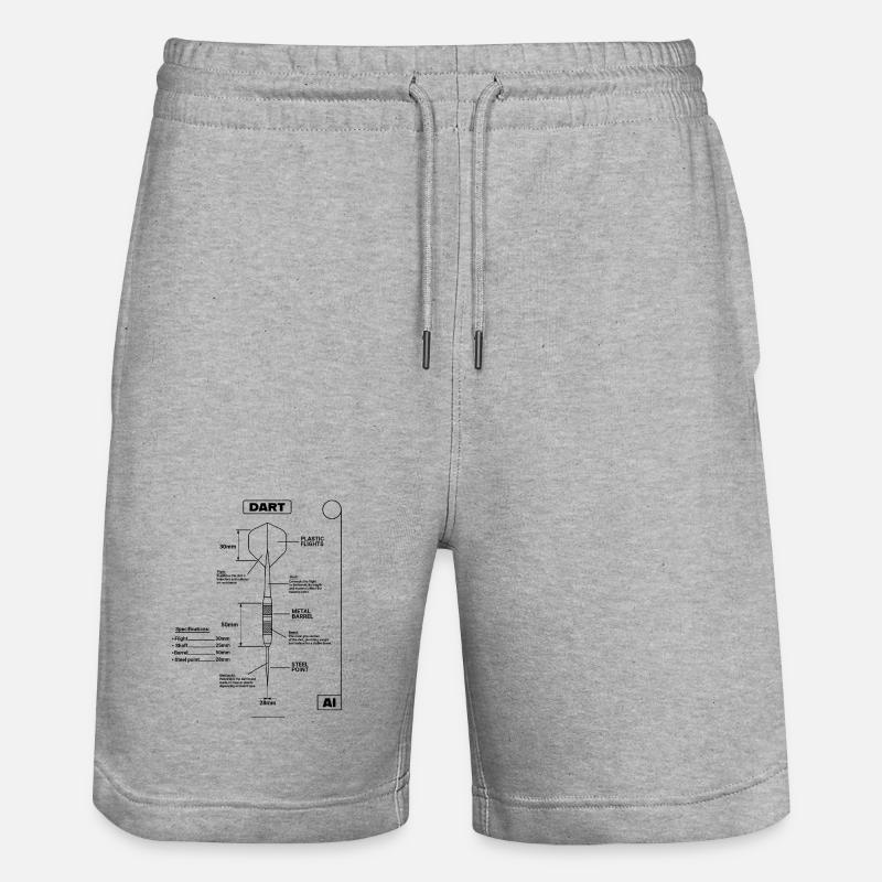 Plan de Fléchettes, Fléchettes - Short de jogging bio TRAINER Stanley/Stella unisexe - gris chiné