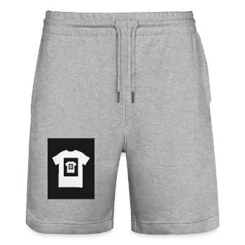 T-Shirt - Stanley/Stella Unisex Bio Joggingshorts Trainer  - Grau meliert - Vorne - Nik (191cm) & Marisol (170cm)