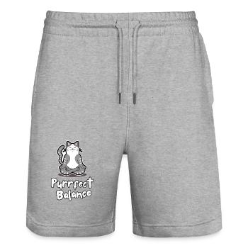 Équilibre Parfait - Short de jogging bio TRAINER Stanley/Stella unisexe - gris chiné - Devant - Nik (191cm) & Marisol (170cm)
