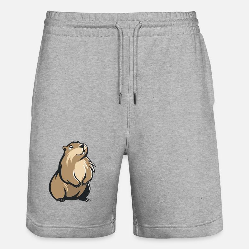 Marmotte mignonne - Short de jogging bio TRAINER Stanley/Stella unisexe - gris chiné