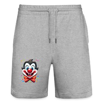 Carnival Clown Costume Carnival Carnival - Stanley/Stella Trainer Unisex Organic Jogging Shorts - heather grey - Front - Nik (191cm) & Marisol (170cm)