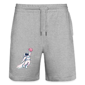 Cosmic Hoop-Astronaut - Stanley/Stella Unisex Bio Joggingshorts Trainer  - Grau meliert - Vorne - Nik (191cm) & Marisol (170cm)
