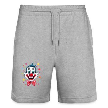 Carnival Clown Costume Carnival Carnival - Stanley/Stella Trainer Unisex Organic Jogging Shorts - heather grey - Front - Nik (191cm) & Marisol (170cm)