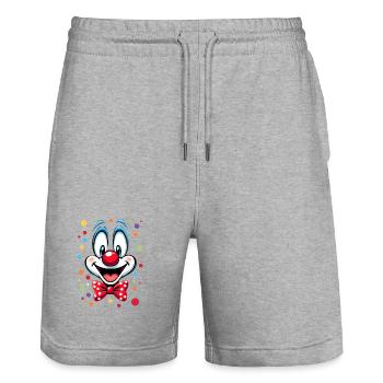 Carnival Clown Costume Carnival Carnival - Stanley/Stella Trainer Unisex Organic Jogging Shorts - heather grey - Front - Nik (191cm) & Marisol (170cm)
