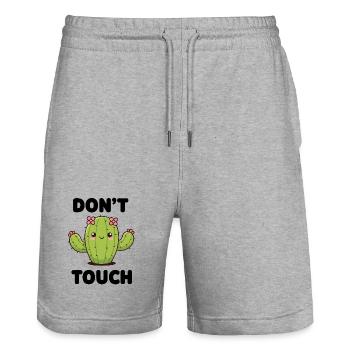 Süßer Kaktus mit Blumen – Kawaii Illustration - Stanley/Stella Unisex Bio Joggingshorts Trainer  - Grau meliert - Vorne - Nik (191cm) & Marisol (170cm)