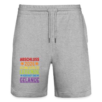 Conclusion 2026 Real legend leaves the site - Stanley/Stella Trainer Unisex Organic Jogging Shorts - heather grey - Front - Nik (191cm) & Marisol (170cm)