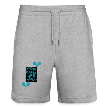 How Padel are you? - Stanley/Stella Trainer Unisex Organic Jogging Shorts - heather grey - Front - Nik (191cm) & Marisol (170cm)