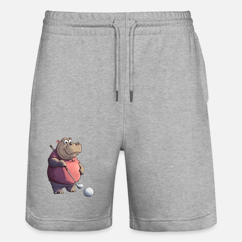 Hippopotames Golf / Hippopotame Golfeur - Short de jogging bio TRAINER Stanley/Stella unisexe - gris chiné