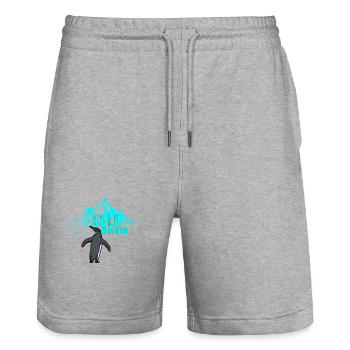 Solo Mission Penguin Funny Mountain Hiking Meme - Stanley/Stella Trainer Unisex Organic Jogging Shorts - heather grey - Front - Nik (191cm) & Marisol (170cm)