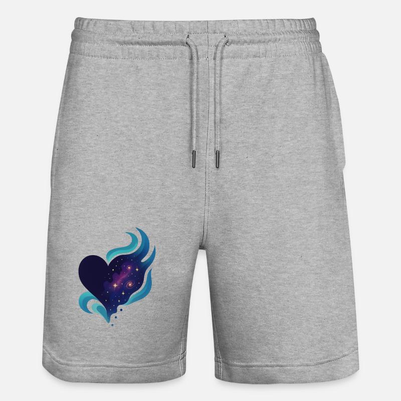 Amour - Cœur - Saint Valentin - Mariage - Short de jogging bio TRAINER Stanley/Stella unisexe - gris chiné