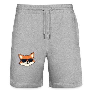 Sonnen-Fuchs mit Sonnenbrille - Stanley/Stella Unisex Bio Joggingshorts Trainer  - Grau meliert - Vorne - Nik (191cm) & Marisol (170cm)