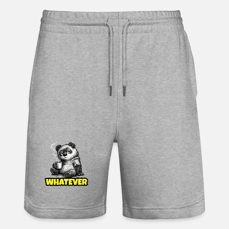 Whatever – Grumpy Bear Coffee (Sketch) - Stanley/Stella Unisex Bio Joggingshorts Trainer  - Grau meliert