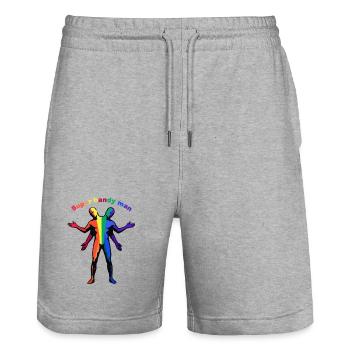 Super-Handwerker-Regenbogen - Stanley/Stella Unisex Bio Joggingshorts Trainer  - Grau meliert - Vorne - Nik (191cm) & Marisol (170cm)