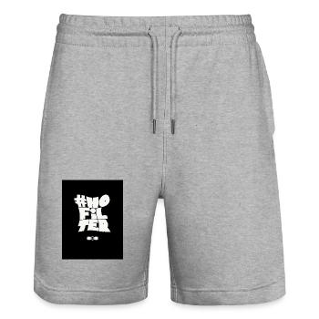 No Filter – Graphisme Urbain - Short de jogging bio TRAINER Stanley/Stella unisexe - gris chiné - Devant - Nik (191cm) & Marisol (170cm)