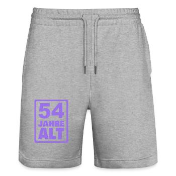 54 - Stanley/Stella Trainer Unisex Organic Jogging Shorts - heather grey - Front - Nik (191cm) & Marisol (170cm)