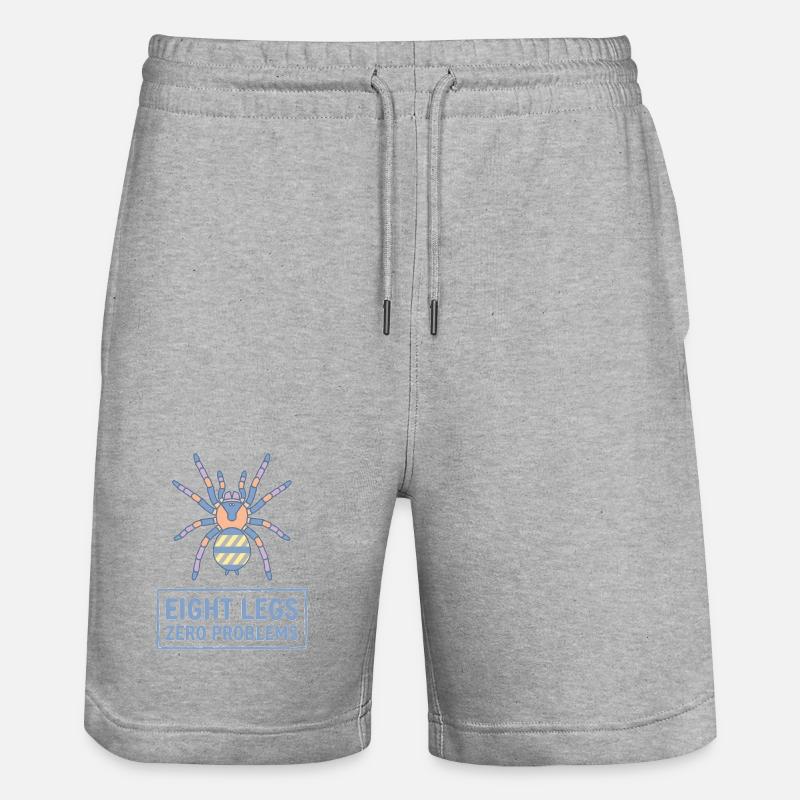 Acht Beine Null Probleme Vogelspinne - Stanley/Stella Unisex Bio Joggingshorts Trainer - Grau meliert