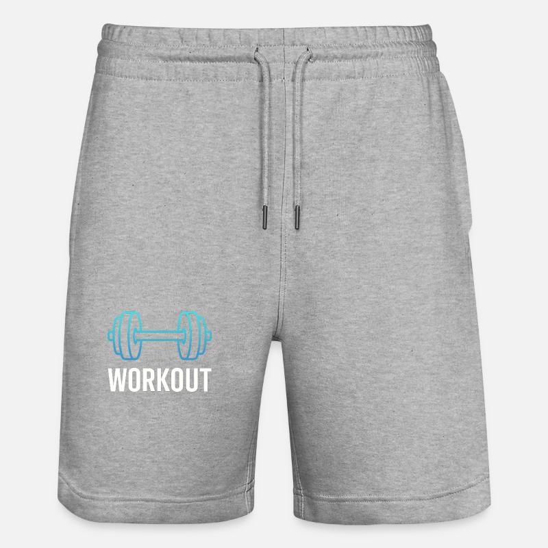 Neon Workout Dumbbells - Stanley/Stella Trainer Unisex Organic Jogging Shorts - heather grey