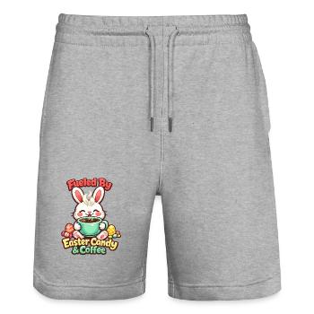 Hase Häschen Frühling Sommer Ostern Garten - Stanley/Stella Unisex Bio Joggingshorts Trainer  - Grau meliert - Vorne - Nik (191cm) & Marisol (170cm)