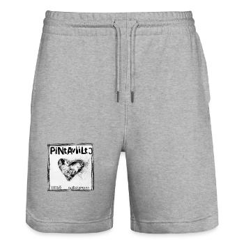 OBERFLÄCHLICHER SCHNITT – WIRST DU ZEUGE SEIN KÖNNEN - Stanley/Stella Unisex Bio Joggingshorts Trainer  - Grau meliert - Vorne - Nik (191cm) & Marisol (170cm)