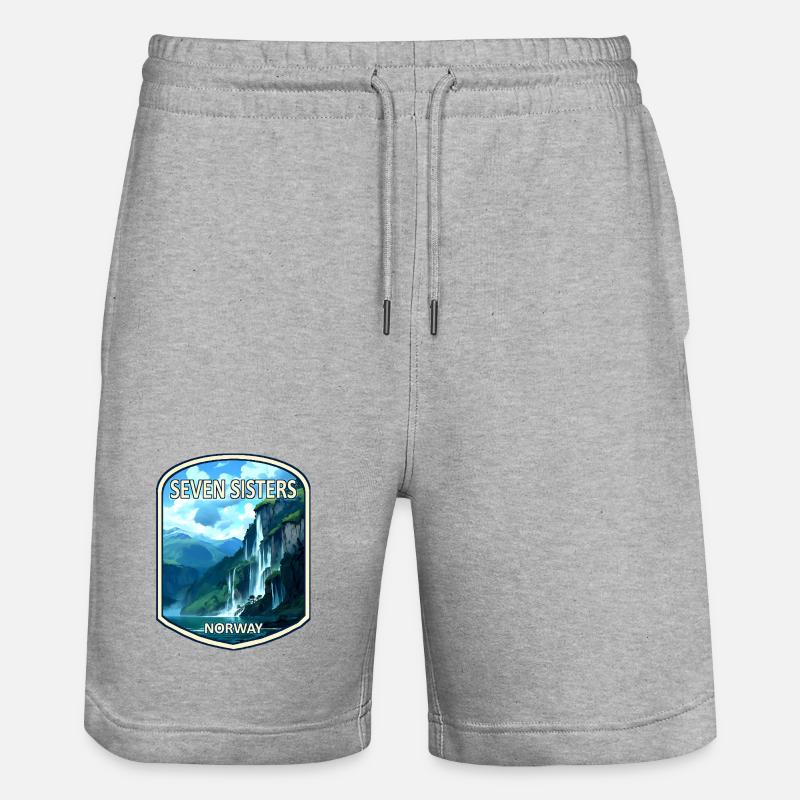 Cascade des Sept Sœurs - Short de jogging bio TRAINER Stanley/Stella unisexe - gris chiné