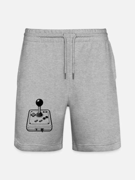 Retro joystick - Stanley/Stella Trainer Unisex Organic Jogging Shorts - heather grey
