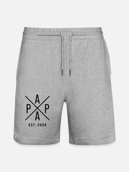 Far etablerede fars dags gave 2026 - Stanley/Stella Trainer økologiske unisex joggingshorts - grå meleret