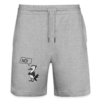 Nö! Specht – Sturer Vogel macht Pause - Stanley/Stella Unisex Bio Joggingshorts Trainer  - Grau meliert - Vorne - Nik (191cm) & Marisol (170cm)