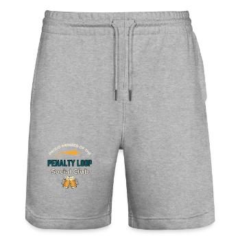 Funny Biathlon Gift - Penalty Round Club - Stanley/Stella Trainer Unisex Organic Jogging Shorts - heather grey - Front - Nik (191cm) & Marisol (170cm)