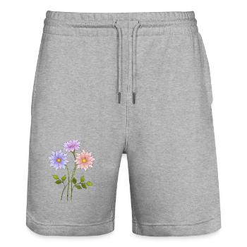 Fleur - Short de jogging bio TRAINER Stanley/Stella unisexe - gris chiné - Devant - Nik (191cm) & Marisol (170cm)