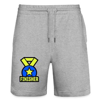 Stolzer Finisher Medaille Stern - Stanley/Stella Unisex Bio Joggingshorts Trainer  - Grau meliert - Vorne - Nik (191cm) & Marisol (170cm)