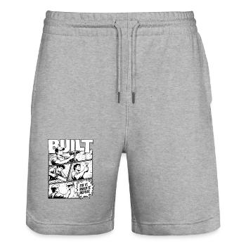 Built Fix It Build It Repeat - Stanley/Stella Unisex Bio Joggingshorts Trainer  - Grau meliert - Vorne - Nik (191cm) & Marisol (170cm)