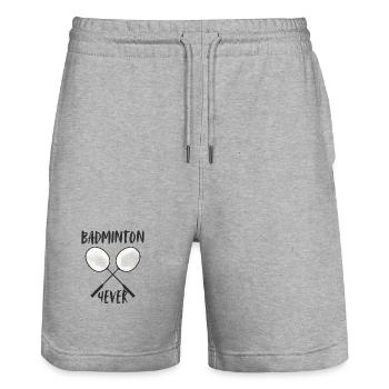 Raquette de badminton pour toujours - Short de jogging bio TRAINER Stanley/Stella unisexe - gris chiné - Devant - Nik (191cm) & Marisol (170cm)