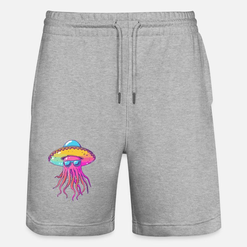 Sombrero drôle de méduse - Short de jogging bio TRAINER Stanley/Stella unisexe - gris chiné