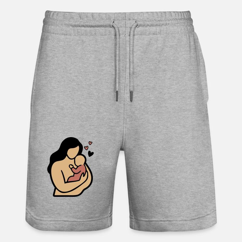 Maman Câlin de bébé Bohême - Short de jogging bio TRAINER Stanley/Stella unisexe - gris chiné