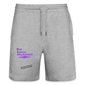 Tattoo falscher Zettel - Stanley/Stella Unisex Bio Joggingshorts Trainer  - Grau meliert - Vorne - Nik (191cm) & Marisol (170cm)
