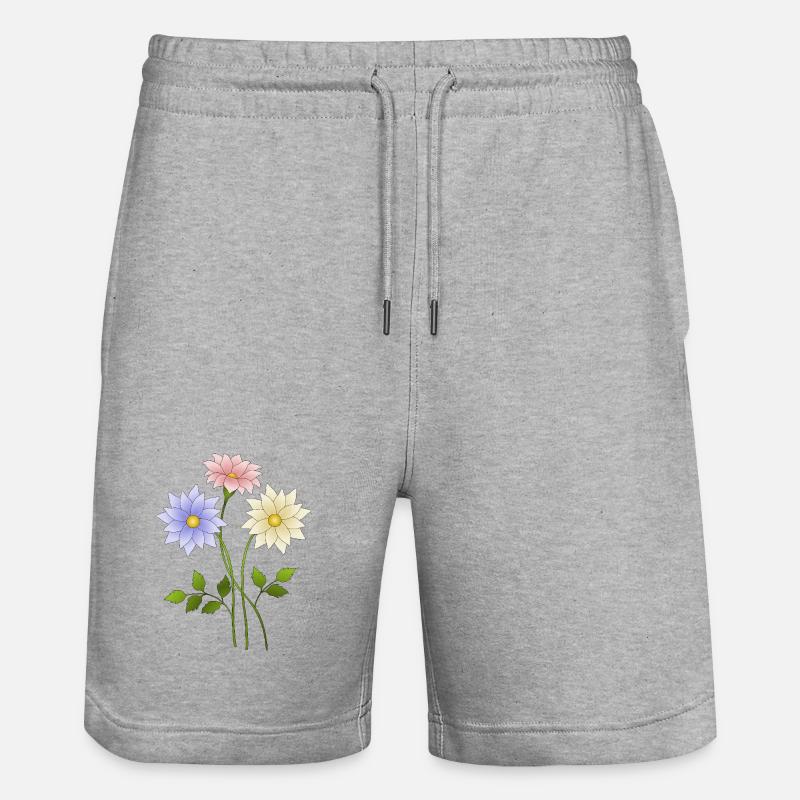 Blumen - Stanley/Stella Unisex Bio Joggingshorts Trainer  - Grau meliert