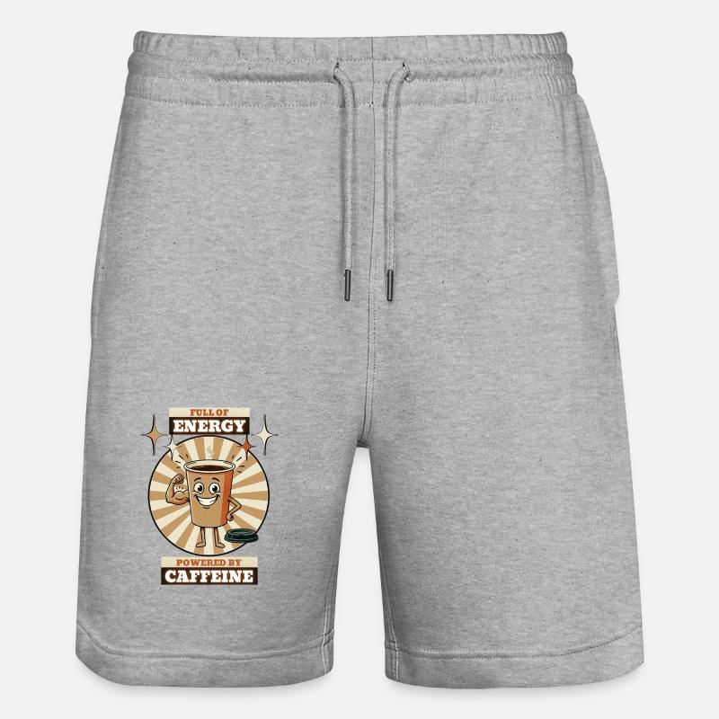 Kaffeetassenenergie - Stanley/Stella Unisex Bio Joggingshorts Trainer - Grau meliert