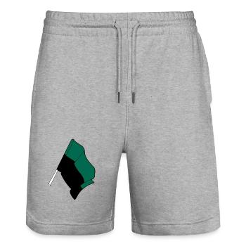 Texel-Flagge – Inselstolz - Stanley/Stella Unisex Bio Joggingshorts Trainer  - Grau meliert - Vorne - Nik (191cm) & Marisol (170cm)