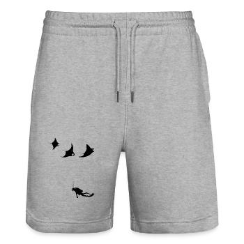 mantas_taucher - Stanley/Stella Unisex Bio Joggingshorts Trainer  - Grau meliert - Vorne - Nik (191cm) & Marisol (170cm)