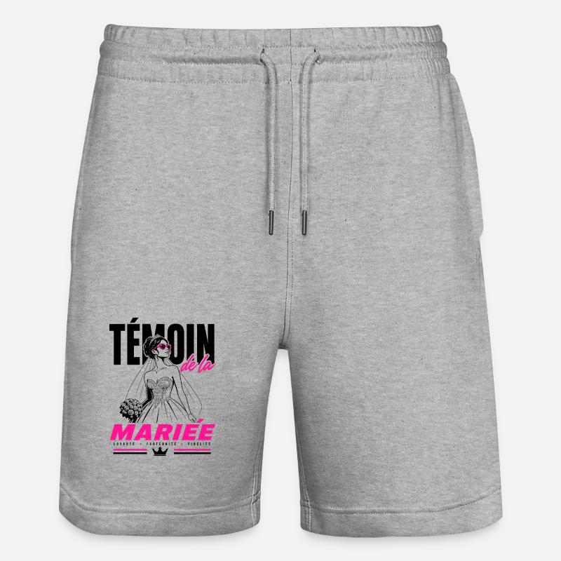 Témoin de la Mariée Glam Chic - Short de jogging bio TRAINER Stanley/Stella unisexe - gris chiné