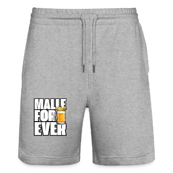 Malle For Ever Bierkrug Krone - Stanley/Stella Unisex Bio Joggingshorts Trainer  - Grau meliert - Vorne - Nik (191cm) & Marisol (170cm)