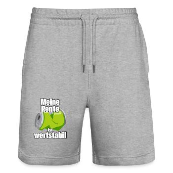 Meine Rente bleibt stabil - Stanley/Stella Unisex Bio Joggingshorts Trainer  - Grau meliert - Vorne - Nik (191cm) & Marisol (170cm)